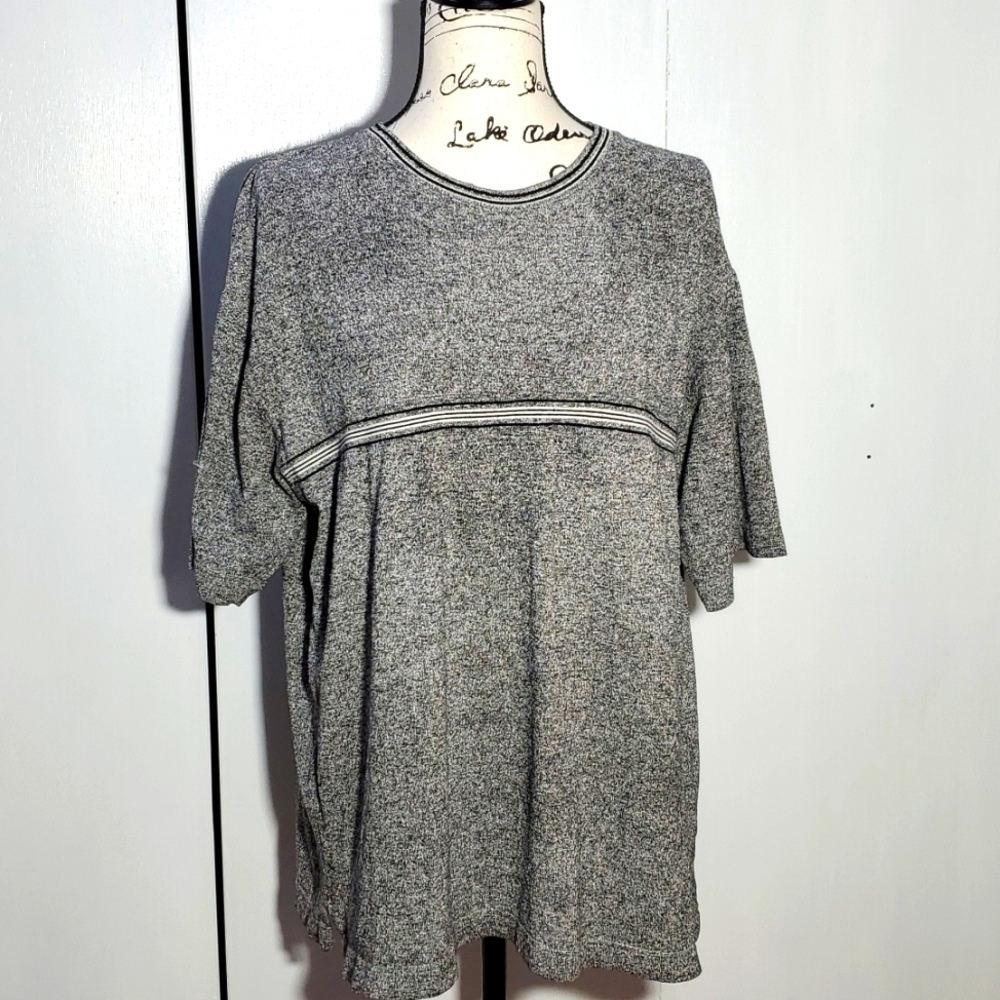 Summa - Mens black/Gray flecked Silk Dress Shirt Office/Evening wear Sz. XL